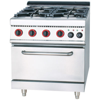 Stainless Steel Commercial 4 Burner Gas Stove For Restaurant With Gas Oven