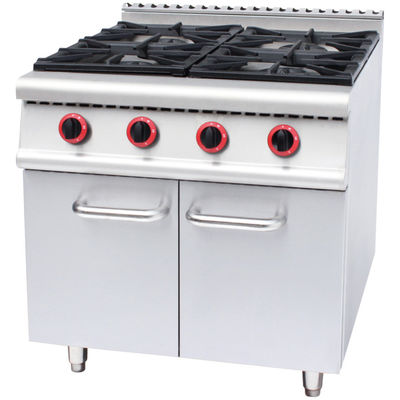 Stainless Steel Commercial 4 Burner Gas Stove For Restaurant With Gas Oven