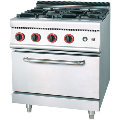 Stainless Steel Commercial 4 Burner Gas Stove For Restaurant With Gas Oven