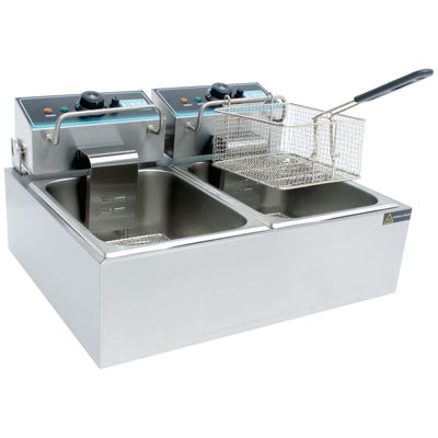 Counter Top Commercial Deep Fryer Dual Tank Electric Fryer For Restaurant